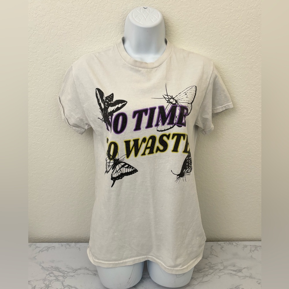 Creative Empire Short Sleeve T Shirt Womens S No Time To Waste Insects Top​